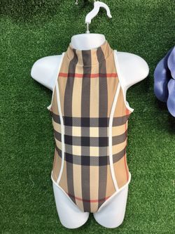 Burberry London England Checkered Zip Up Swim Suit Size 6 Youth
