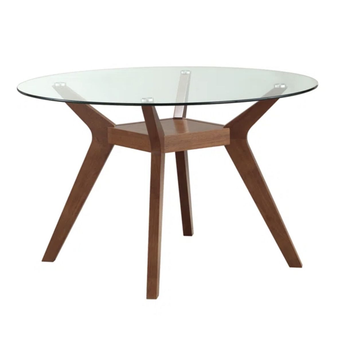 Beautiful glass top mid-century modern round dining table