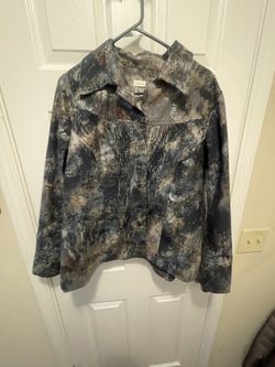 Coldwater Creek Ladies Lightweight Jacket, Multi Colored Snap Front, Size W18