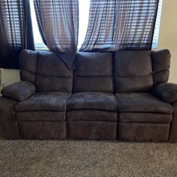 Reclining Electric Sofa Brown Micro Fiber 