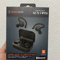 Black web Wireless Earbuds 