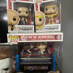 WWF WWE Funko Pop Lot Hulk Hogan, Stone Cold, Bret Hart, Shawn Michaels