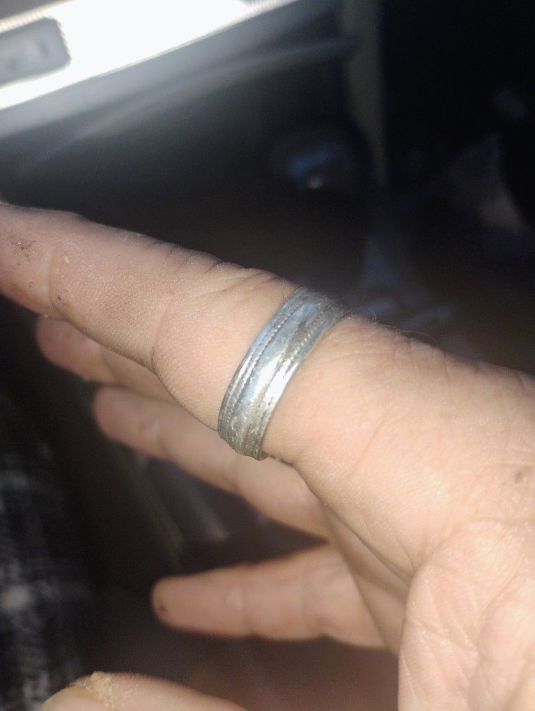 .925 Silver Double Roped Bar Ring Size 11