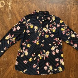 Banana Republic Women's Floral Long Sleeve Large