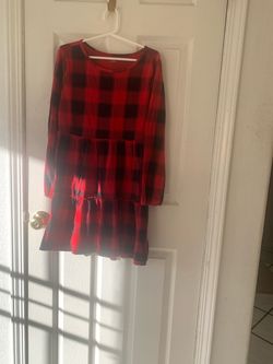 Old Navy Girls’ Red & Black Plaid Dress – Size XL (14–16)