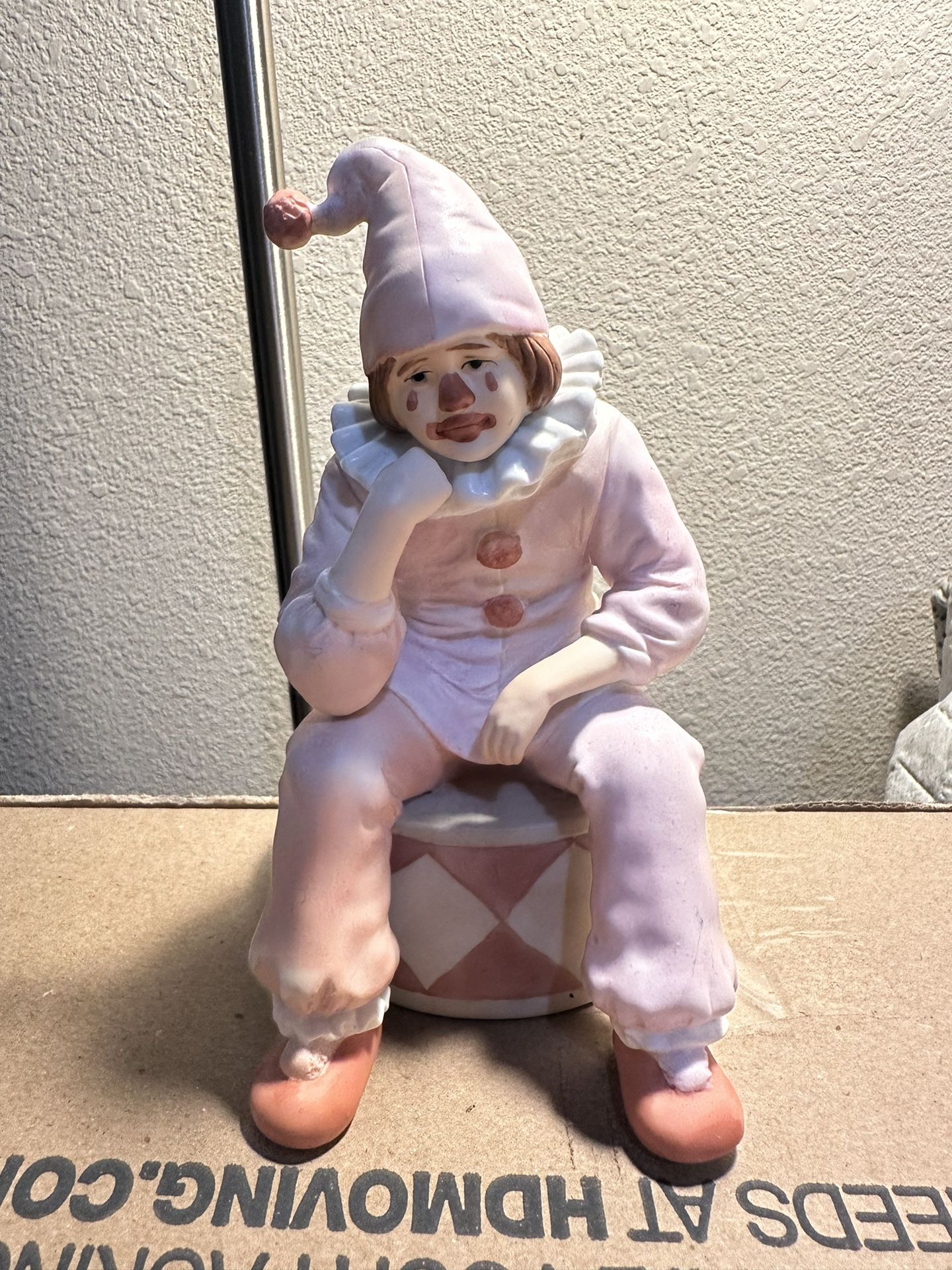 Enesco Send In The Clowns Music Box Sad Clown Figurine Vintage