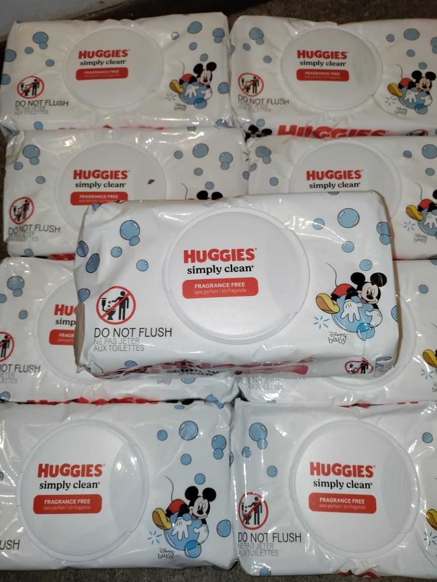 (4) Pks. Of Huggies wipes * 4/$9 or 8/$18 etc . 