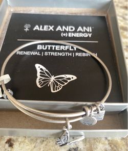Alex and Ani Butterfly Charm Bracelet w/ Box