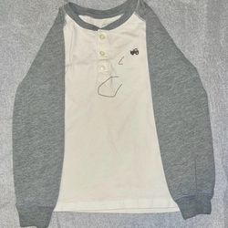 Carter's Kids Gray and White Long Sleeve Shirt