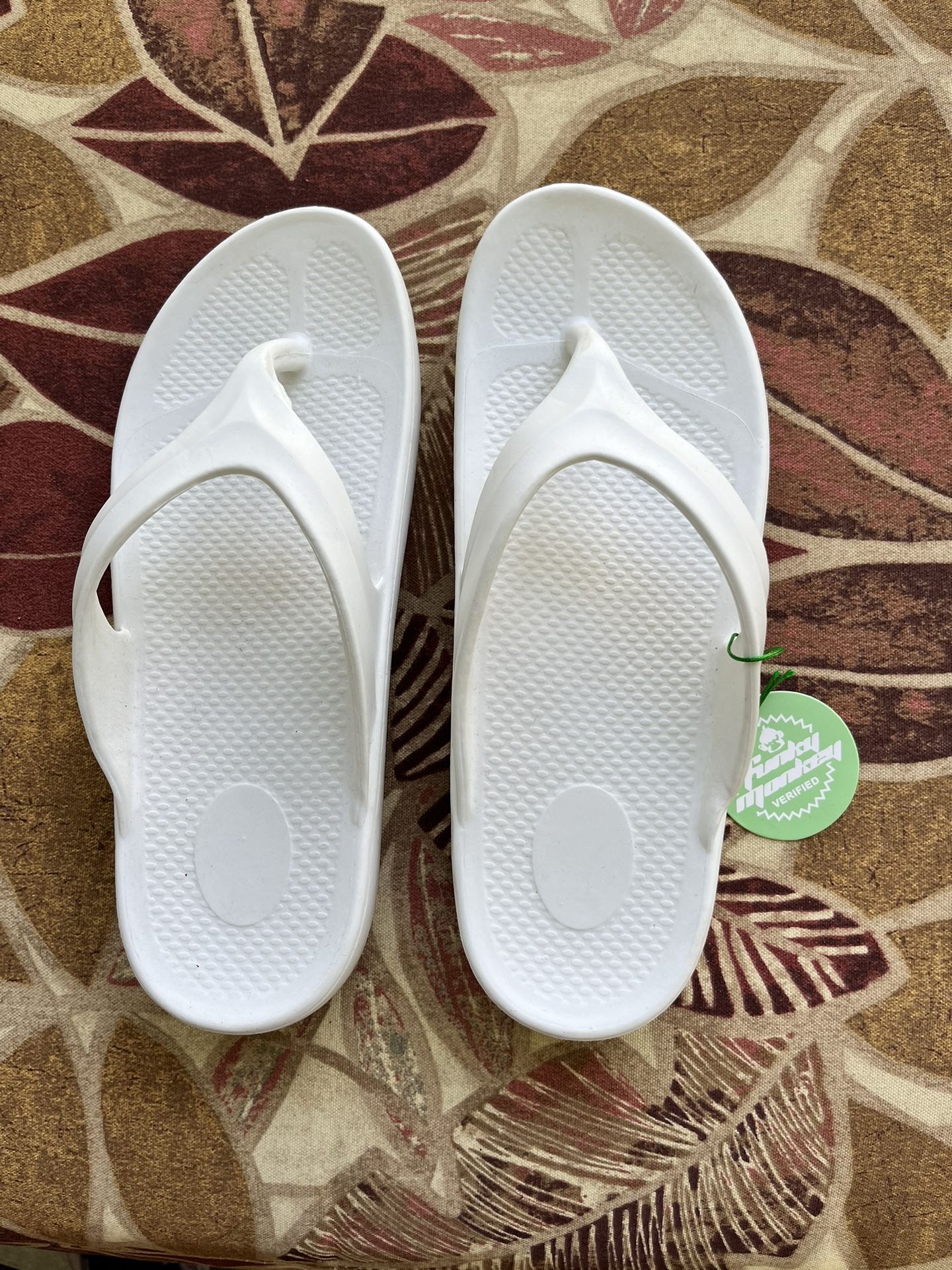 White Rubber Sandals Size 10