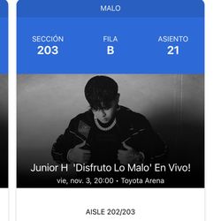 TICKET FOR JUNIOR H🔥