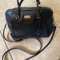 Kate Spade Black Leather Satchel Bag Crossbody 
