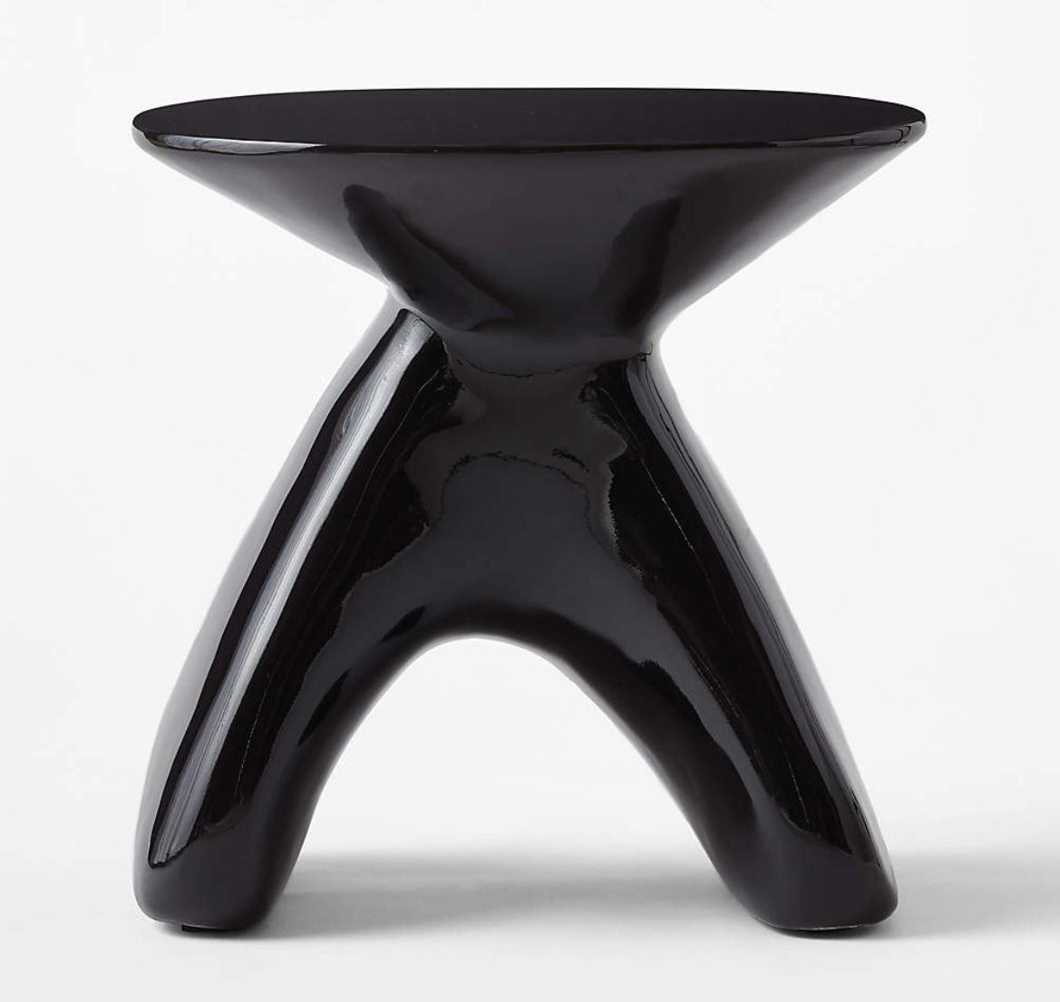 CB2 FORCELLA HIGH-GLOSS BLACK CEMENT SIDE TABLE