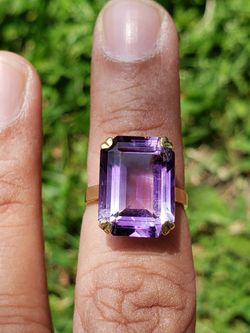 14k Gold Amethyst Vintage Ring Size 6
