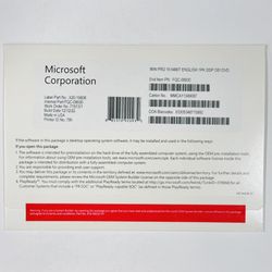 New Microsoft Windows 10 Professional OEM 64bit DVD with Authentic License Key