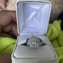 14K White Gold Natural Diamond 2 CT Total Round Cut Bridal Set Ring, F-G, SI2