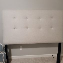 Arched Upholstered Queen Size Headboard - Beige