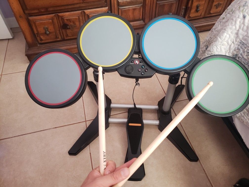 PS3 / PS2 WIRED ROCKBAND / GUITAR HERO DRUMS