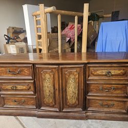Vintage Stanley Dresser 6 Drawer Center 3 Drawers And Mirror