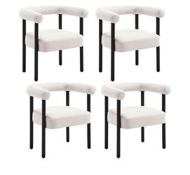 Mid-Century Modern Dining Chairs Set of 4, Armrest Barrel Dining Chairs Side Accent Chairs with Curved Back, Upholstered

New condition set of 4 