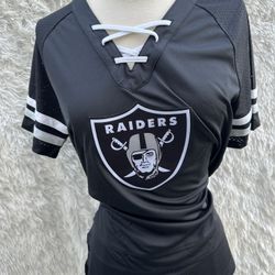New NFL Black Raiders Lace-Up Team Top 