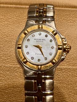 Raymond Weil Parsifal 18k Gold/Stainless Steel, 12 Diamonds, Mother Of Pearl Women Watch