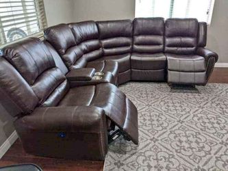 brown color Power Reclining sectional Sofa set