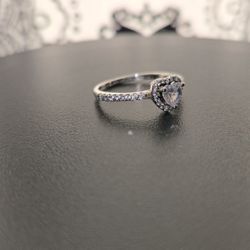 Size 9 New PANDORA  Sterling Silver Heart Ring 