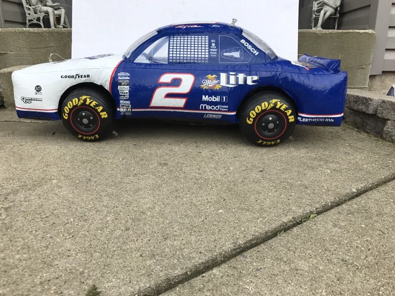1994 Ford Miller Lite Beer #2 Rusty Wallace Inflatable Nascar Race Car holds air 14.5" wide 34" Long 14" Tall.