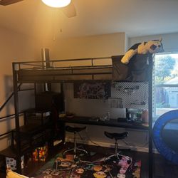 Full Size Bunk Bed With Desk And Storage 