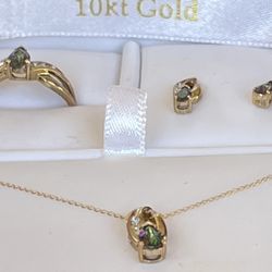 🌈10K GOLD Mystic Topaz Jewelry Set