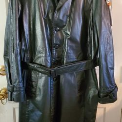 Men's Long Leather Jacket