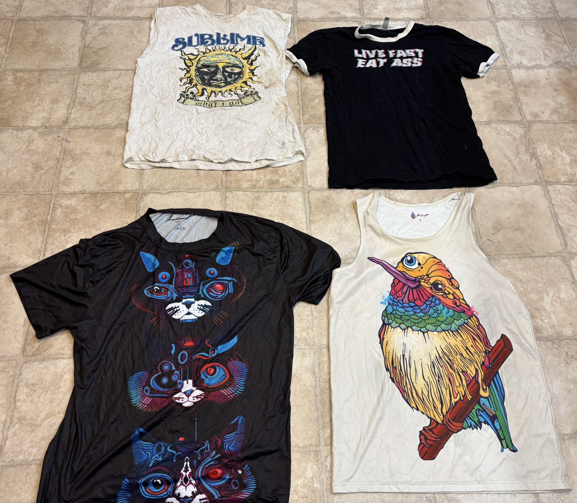 Lot of 4 Vintage Punk T-shirts