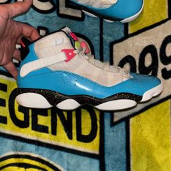 Jordan 6 Rings White Light Blue Fury Cyber Sz 10.5