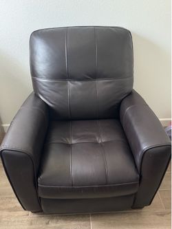 Macy’s Black/Dark Brown Faux Leather Recliner Chair – Comfortable Armchair”