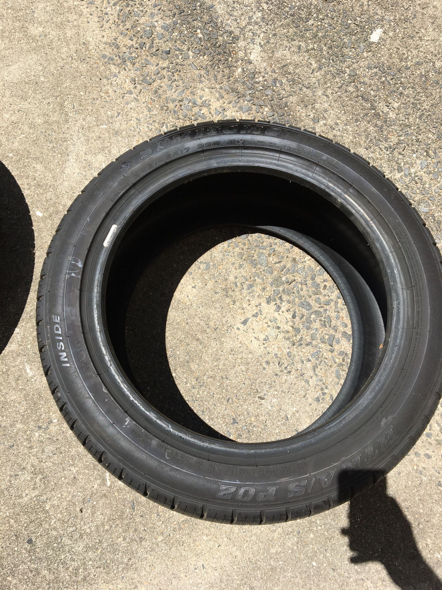 17 inc tire 245 /45 r 17 sumitomo