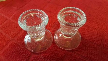 Glass Candleholders Set (2)
