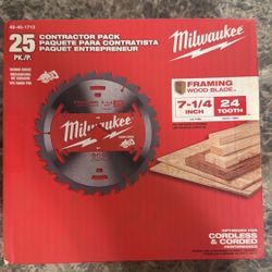 Milwaukee 7-1/4 in. 24-Tooth Tungsten Carbide Wood Cutting Framer Circular Saw Blade (25-Pack)