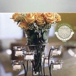 Large Candlearia Penelope Flower Vase with Candles 