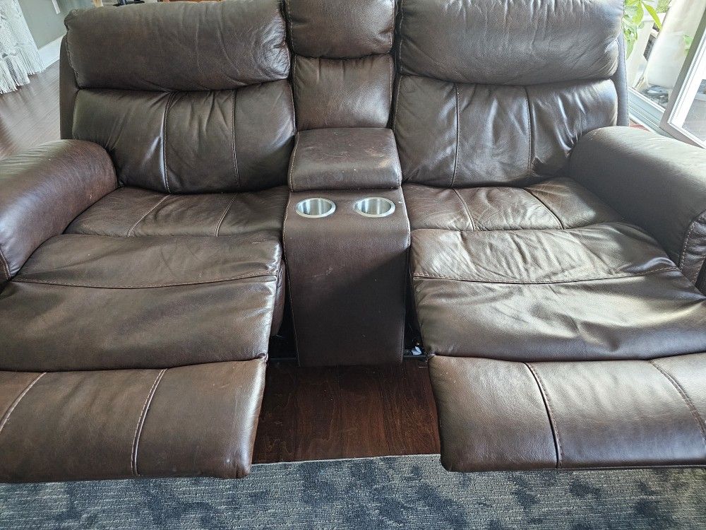 Leather Sofa- RECLINER ..