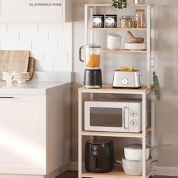 Coffee Bar, Baker’s Rack for Kitchen with Storage, 6-Tier Kitchen Shelves with 6 Hooks, Microwave Stand, Industrial, 15.7 x 23.6 x 65.7 In