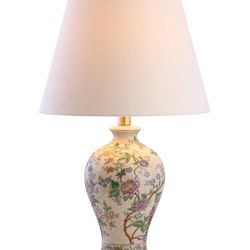 JONATHAN Y JYL3009A Grace 24" Floral LED Table Lamp Classic Cottage Bedside Desk Nightstand Lamp for Bedroom Living Room Office College Bookcase LED B