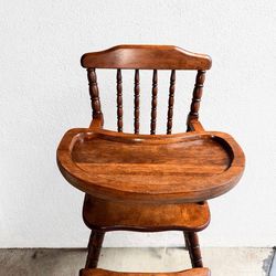 Baby Wooden High Chair with Seatbelt for Safety