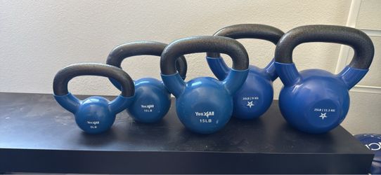 Yes4All Vinyl Kettlebell Set 5–25 LB