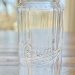 Antique Early 1900's BUNTE (Bros) Chicago CANDY JAR 18-Sided Clear BOTTLE