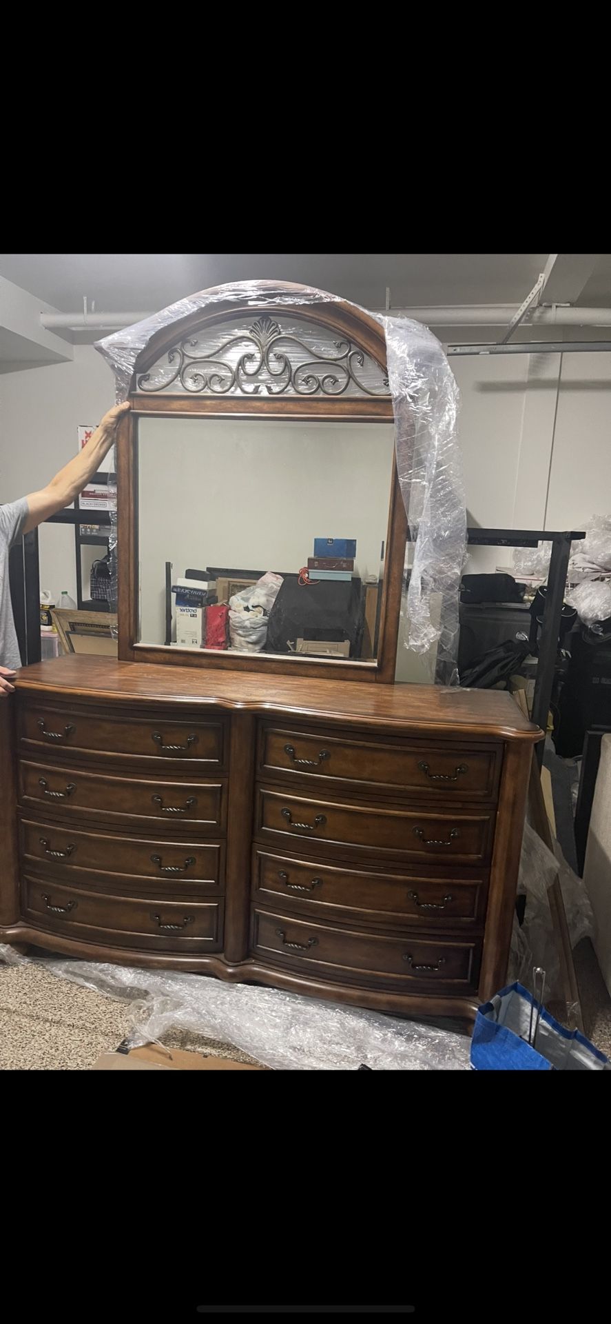 Dresser with mirror