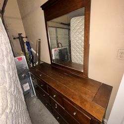 Wood Dresser With Mirror 