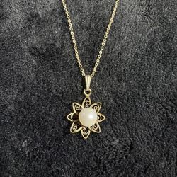 Vintage 14k Gold Filled Pearl Necklace Genuine Pearl Classic Pendant