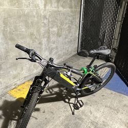 Hyper Bicycles 26" Electric Mountain Bike w/ Shocks & Pedal-Assist MTB Black 