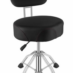 NEW! TENTOTEN Drum Throne with Backrest, 4.7in Comfortable Memory Foam Drum Chair with Strong 4 Legs, Hydraulic